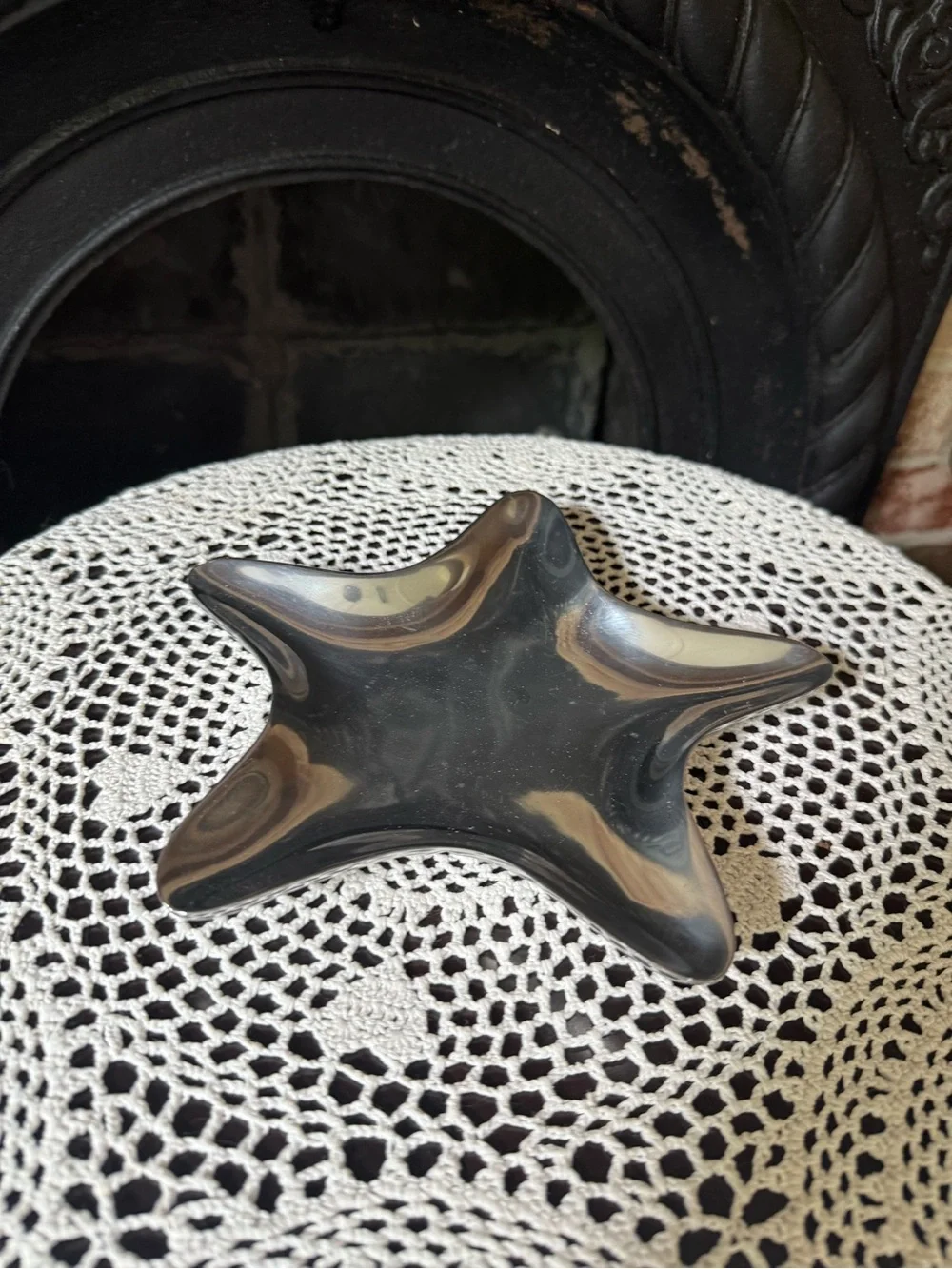 Vintage Cast Aluminum Starfish Trinket Dish Catch All - Silver Tone